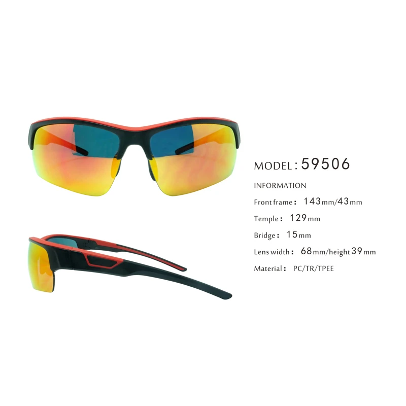 Half Rim Anti Slip Unisex Sports Sunglasses 59506 3